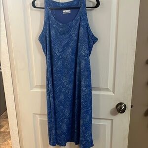 Columbia Blue Halter Sundress Midi